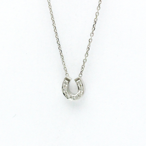 Vendome Aoyama Horseshoe Diamond Necklace Platinum 850...